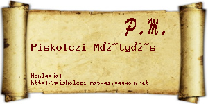 Piskolczi Mátyás névjegykártya